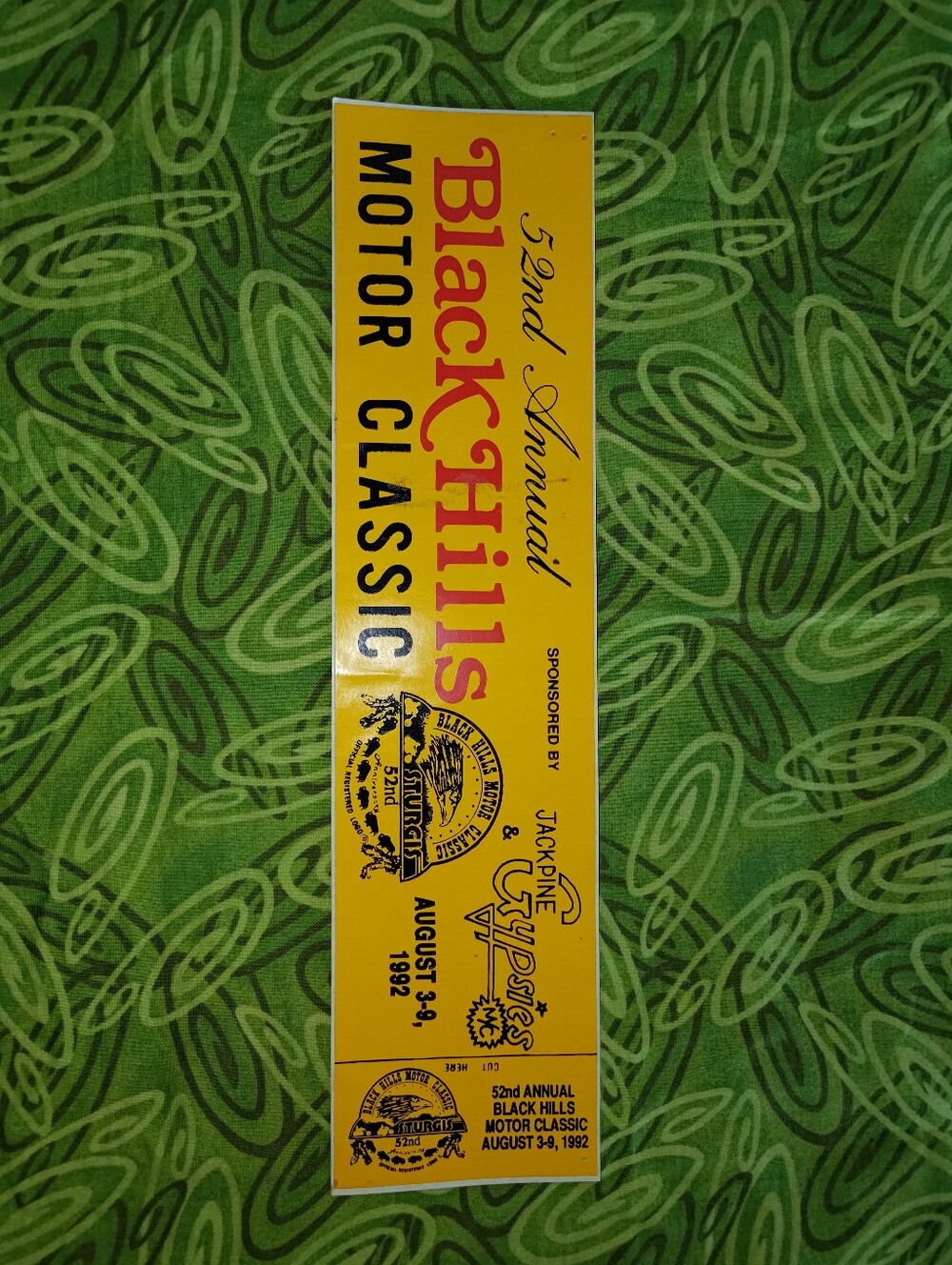 Vtg Sturgis 52nd Annual Black Hills Motor Class Motorcycle Sticker New